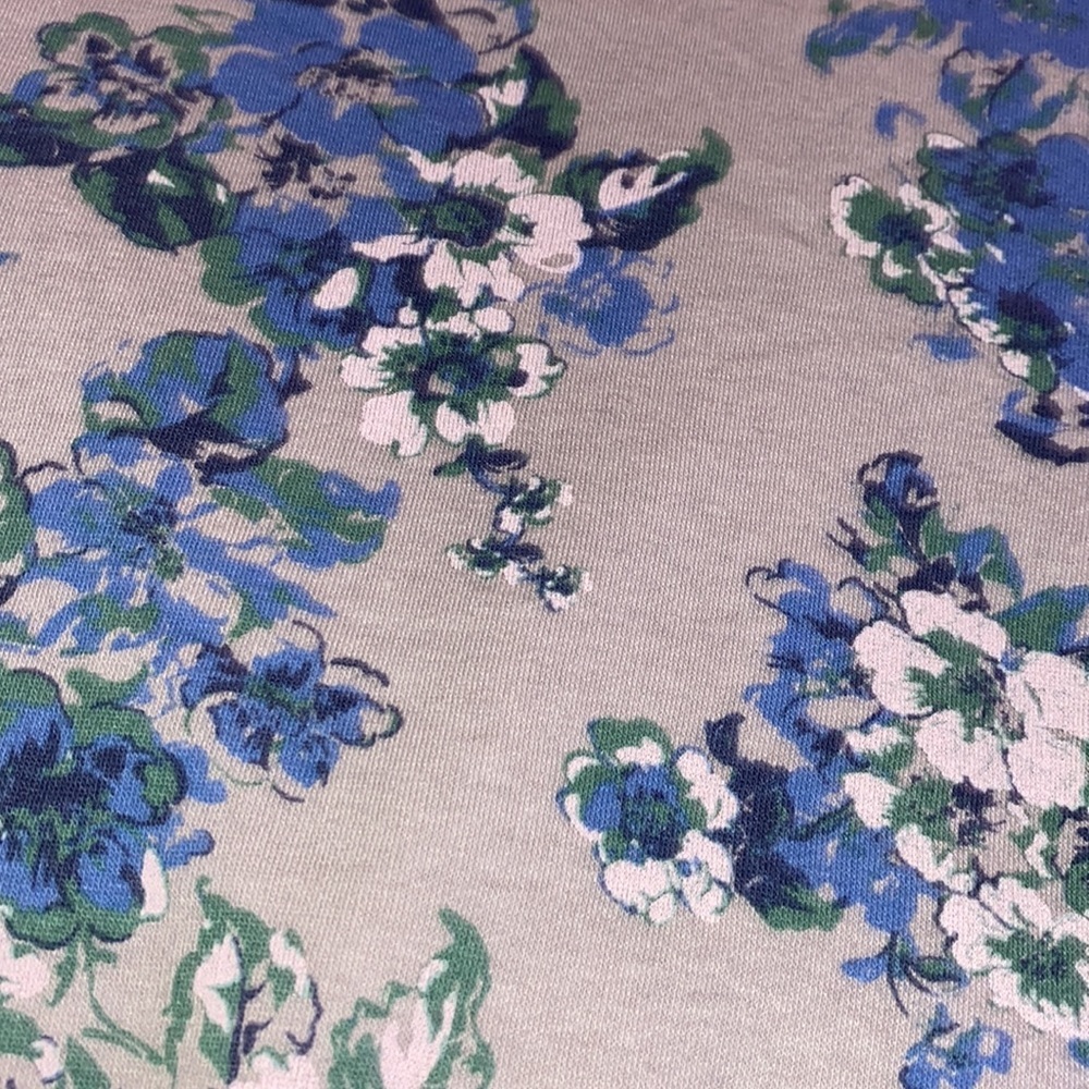 LC Lauren Conrad blue floral longsleeve sweater shirt flutter ruffle sleeve S​ - Picture 11 of 13